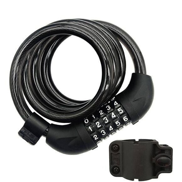 Bike Lock Cable Heavy Duty Combination Mounting Bracket 4ft - Picture 1 of 3